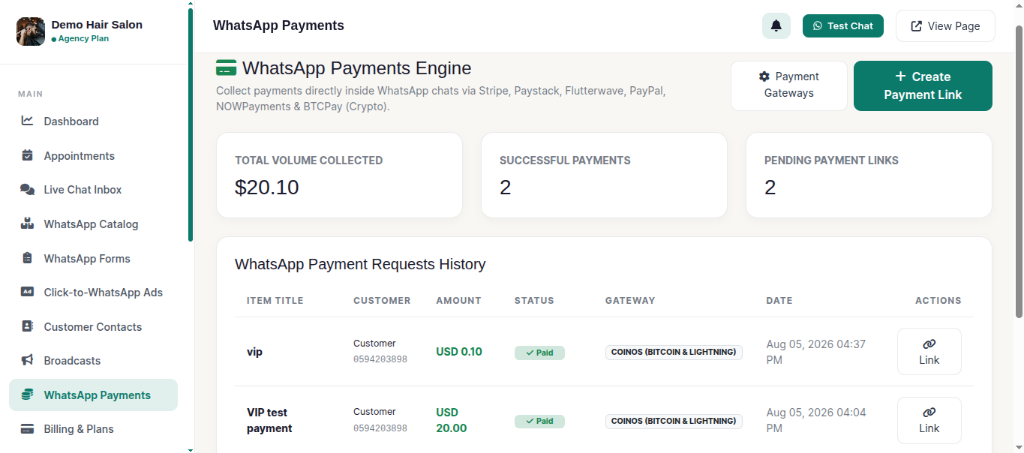 WhatsApp Payments Engine Screenshot